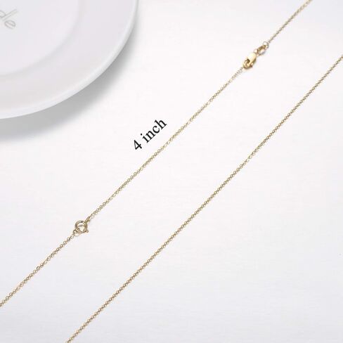 14K Yellow Gold 2" 3" 4" Necklace Chain Extender, Dainty Durable Strong Removable Chain Extender for Gold Necklace Bracelet Jewelry in Kuwait