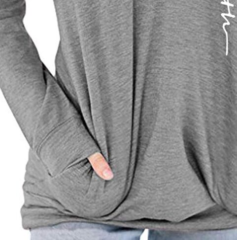 سويت شيرت نسائي كاجوال من AELSON برقبة دائرية وطبعة إيمانية وبلوزة مع جيب in Kuwait