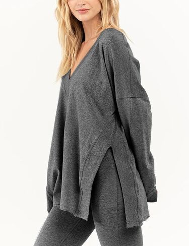 VAOYIU طقم نسائي كبير الحجم ذو وجهين وياقة على شكل حرف V وياقة واسعة مكونة من قطعتين بدلة رياضية in Kuwait