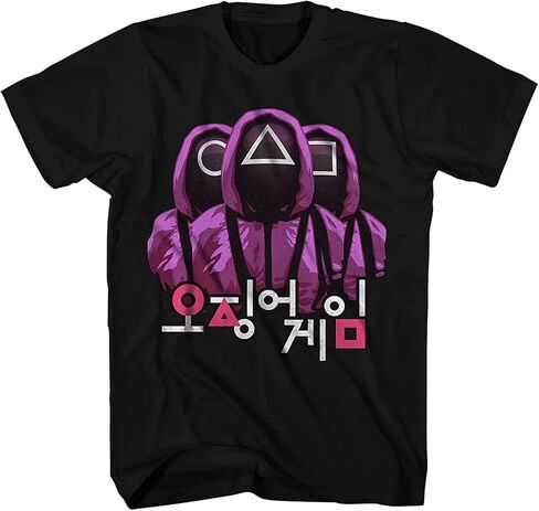 Squid Game Mens Show Shirt Honeycomb Tee Circle, Triangle, Square T-Shirt in Saudi Arabia