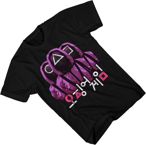 Squid Game Mens Show Shirt Honeycomb Tee Circle, Triangle, Square T-Shirt in Saudi Arabia