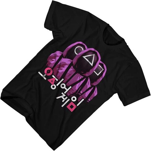 Squid Game Mens Show Shirt Honeycomb Tee Circle, Triangle, Square T-Shirt in Saudi Arabia