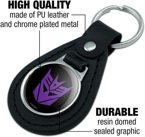 GRAPHICS & MORE Transformers Decepticon Symbol Black Leather Keychain in Saudi Arabia