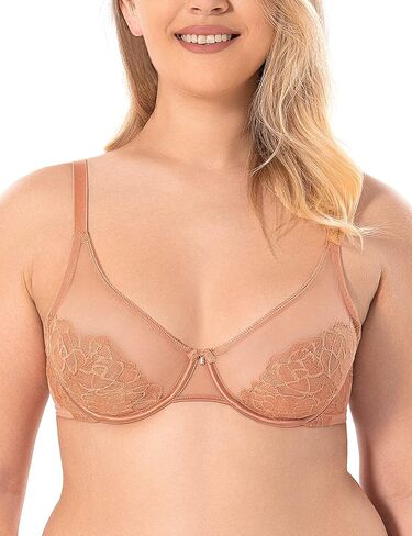 حمالة صدر نسائية من Wingslove مصنوعة من الدانتيل الشفاف مع سلك داخلي غير مبطنة تغطية كاملة مقاس كبير صدر كبير in Kuwait