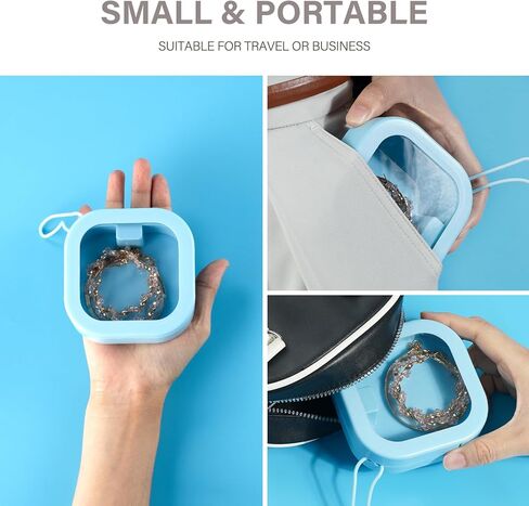 ساجود 4 قطع منظم ربطات الشعر لتخزين إكسسوارات الشعر وحامل المجوهرات للحمام ورأس قطنية وموزع مسحة قطنية محمولة مع غطاء للفتيات والنساء والأطفال، أزرق in Kuwait