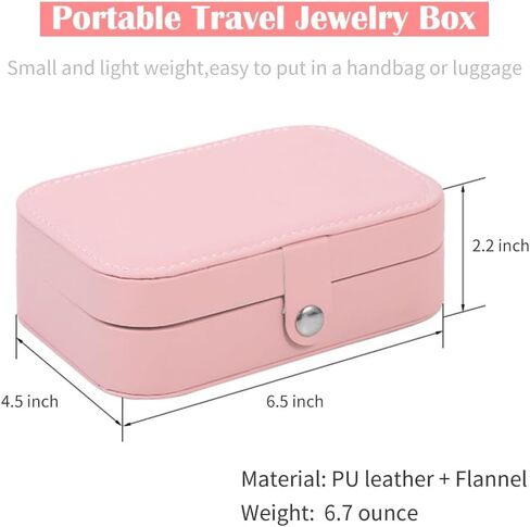 حقيبة مجوهرات صغيرة من جلد البولي يوريثان من NICITY، منظم حامل مجوهرات محمول بطبقتين للسفر من أجل قلادة حلقية وقلادة حلق، صناديق مجوهرات عملية للنساء in Kuwait