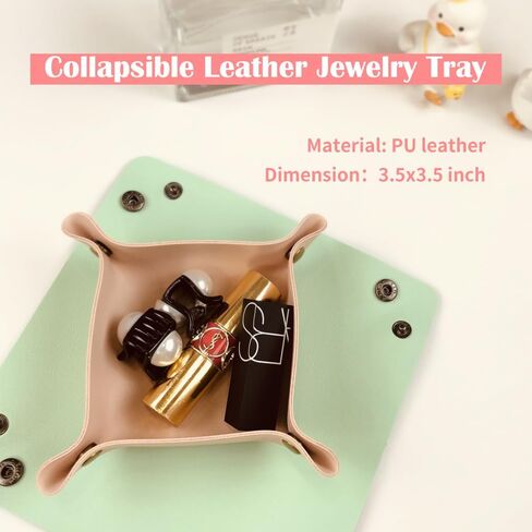 حقيبة مجوهرات صغيرة من جلد البولي يوريثان من NICITY، منظم حامل مجوهرات محمول بطبقتين للسفر من أجل قلادة حلقية وقلادة حلق، صناديق مجوهرات عملية للنساء in Kuwait