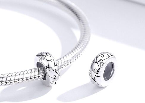 925 Sterling Silver Stopper Beads Spacers Charms fits European DIY Bracelet, Personalized Gifts for Mothers Day/Birthday/Christmas in Saudi Arabia