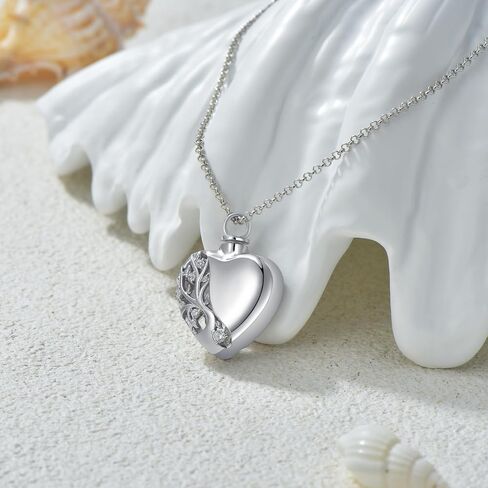 Ynnee Tree of Life Urn Necklaces for Ashes 925 Sterling Silver 5A Cubic zirconia Tree of Life Cremation Jewelry for Ashes Memory Jewelry Family Tree Jewelry for Women Girls Gifts in Saudi Arabia