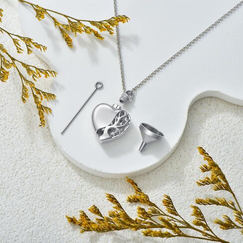 Ynnee Tree of Life Urn Necklaces for Ashes 925 Sterling Silver 5A Cubic zirconia Tree of Life Cremation Jewelry for Ashes Memory Jewelry Family Tree Jewelry for Women Girls Gifts in Saudi Arabia