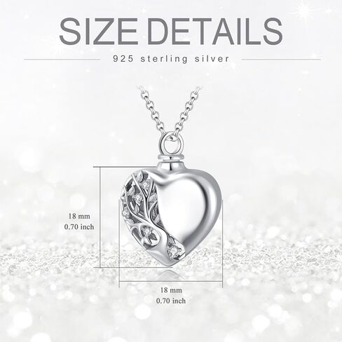 Ynnee Tree of Life Urn Necklaces for Ashes 925 Sterling Silver 5A Cubic zirconia Tree of Life Cremation Jewelry for Ashes Memory Jewelry Family Tree Jewelry for Women Girls Gifts in Saudi Arabia