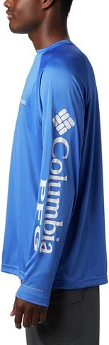 Columbia Men's Terminal Tackle Long Sleeve Shirt, Vivid Blue/Cool Grey Logo, 3X Tall in Saudi Arabia