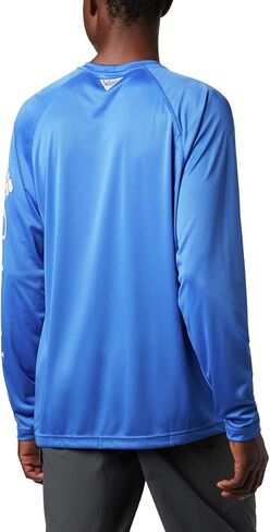 Columbia Men's Terminal Tackle Long Sleeve Shirt, Vivid Blue/Cool Grey Logo, 3X Tall in Saudi Arabia