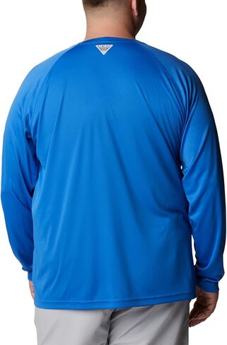 Columbia Men's Terminal Tackle Long Sleeve Shirt, Vivid Blue/Cool Grey Logo, 3X Tall in Saudi Arabia