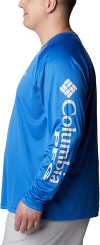 Columbia Men's Terminal Tackle Long Sleeve Shirt, Vivid Blue/Cool Grey Logo, 3X Tall in Saudi Arabia