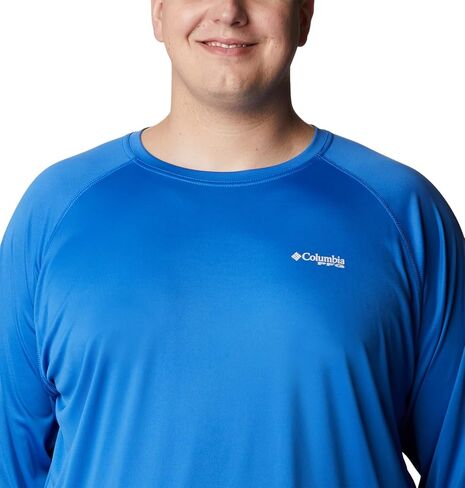 Columbia Men's Terminal Tackle Long Sleeve Shirt, Vivid Blue/Cool Grey Logo, 3X Tall in Saudi Arabia