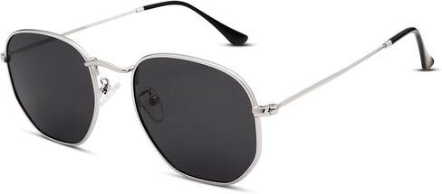Pro Acme Polarized Hexagon Sunglasses for Women Men Polygon Sunnies Square Metal Frame in Saudi Arabia
