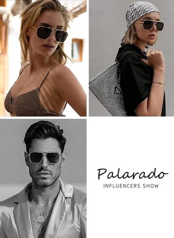 نظارة شمسية Palarado Trendy Vintage Retro 70s كبيرة الحجم مربعة الشكل للنساء والرجال، ظلال معدنية رائعة in Saudi Arabia