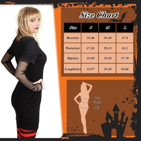 Suhine Halloween Vampire Costume for Women Black and Red Legging Black Dress Vampire Fangs Glove for Cosplay Party in Saudi Arabia