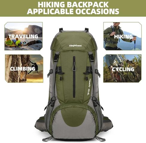 70L Camping Hiking Backpack with Rain Cover Waterproof Backpacking Backpack for Hiking Treeking Climbing Outdoor in Kuwait