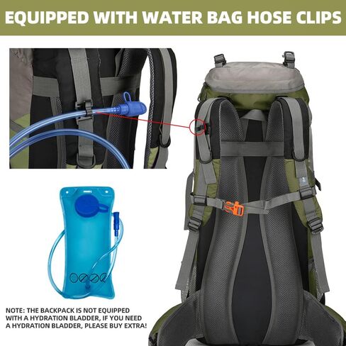 70L Camping Hiking Backpack with Rain Cover Waterproof Backpacking Backpack for Hiking Treeking Climbing Outdoor in Kuwait