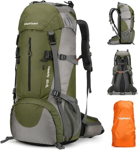 70L Camping Hiking Backpack with Rain Cover Waterproof Backpacking Backpack for Hiking Treeking Climbing Outdoor in Kuwait