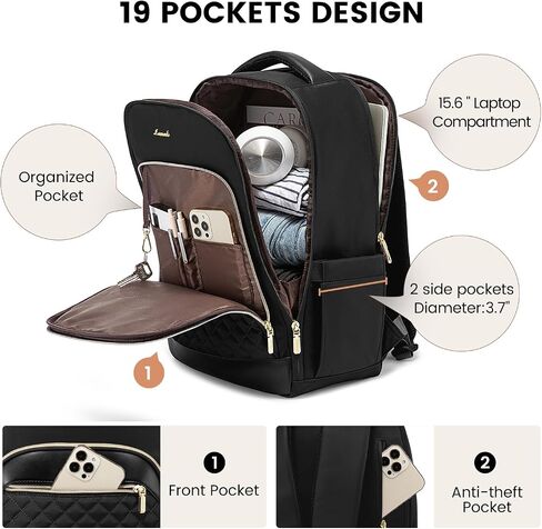 LOVEVOOK Laptop Backpack Purse for Women Travel Backpack 17 Inch Airline Approved Carry on Backpack Large Teacher Nurse Bag for Work Business College, Black in Kuwait