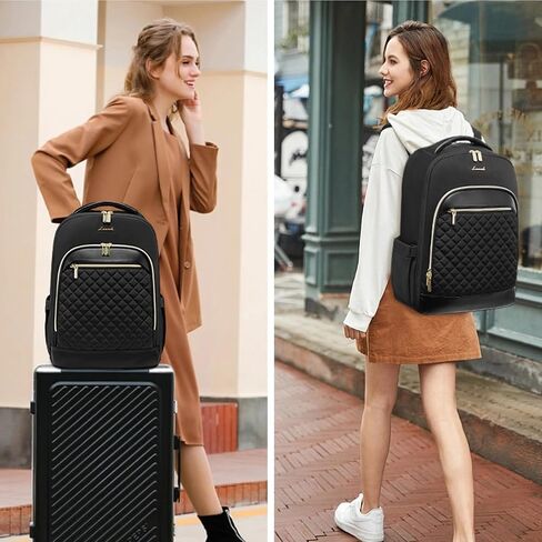 LOVEVOOK Laptop Backpack Purse for Women Travel Backpack 17 Inch Airline Approved Carry on Backpack Large Teacher Nurse Bag for Work Business College, Black in Kuwait