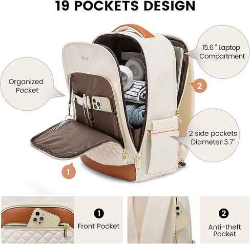 LOVEVOOK Laptop Backpack Purse for Women Travel Backpack 17 Inch Airline Approved Carry on Backpack Large Teacher Nurse Bag for Work Business College, Black in Kuwait