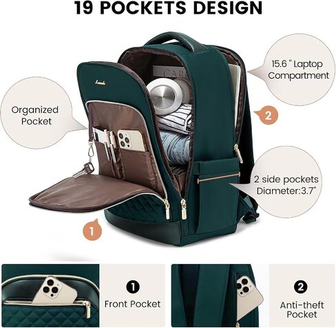 LOVEVOOK Laptop Backpack Purse for Women Travel Backpack 17 Inch Airline Approved Carry on Backpack Large Teacher Nurse Bag for Work Business College, Black in Kuwait