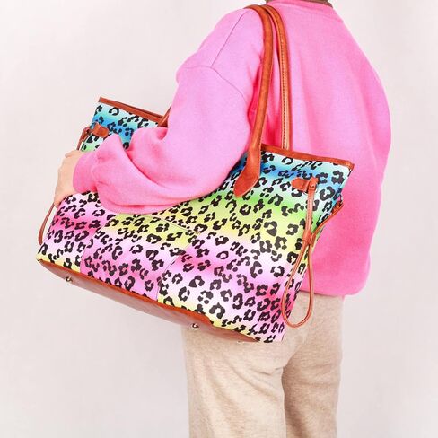 حقيبة يد نسائية كبيرة للشاطئ خفيفة الوزن وحقيبة كتف قماشية كاجوال مع هدايا بمقبض من الجلد الصناعي in Kuwait