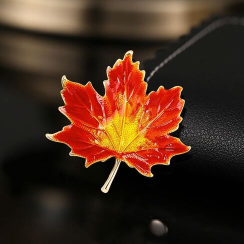 Thanksgiving Brooch Pin,Autumn Fall Leaves Brooch Pin,Maple Leaf Lapel Pin, Thanksgiving Jewelry Accessory Gifts Decoration in Kuwait