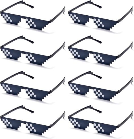 نظارات شمسية للحفلات من JYZOBJHB مكونة من 8 قطع بتصميم فسيفساء منقطة باللون الأسود للجنسين والبالغين in Kuwait