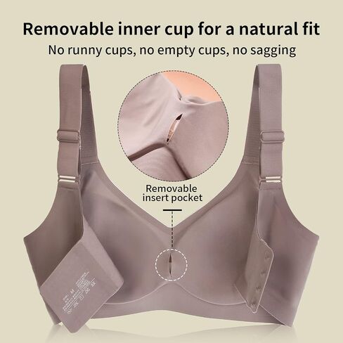Lervanla Seamless Mastectomy Bra for Women, Pocket Post-Surgery Bra with Support Pads Comfort Lift Daily Bralettes V-Neck in Saudi Arabia