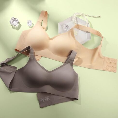 Lervanla Seamless Mastectomy Bra for Women, Pocket Post-Surgery Bra with Support Pads Comfort Lift Daily Bralettes V-Neck in Saudi Arabia