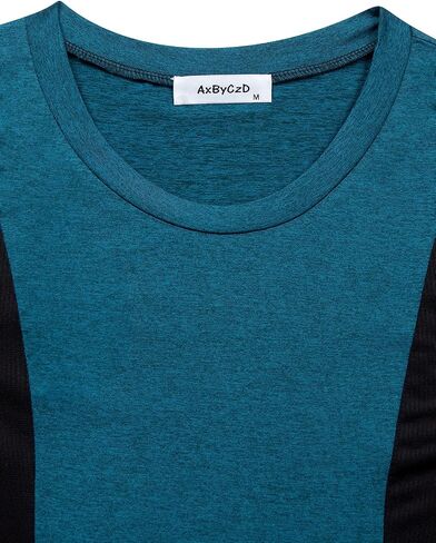 AxByCzD Womens Crewneck Long Sleeve Athletic Shirts Color Block Trendy Casual Workout Tops in Kuwait