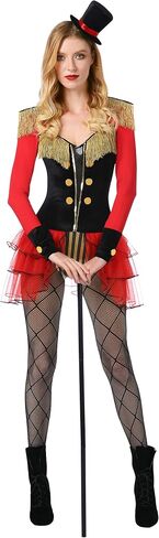 Spirit Halloween Adult Lady of the Ring Costume | Circus Cosplay | Easy Halloween Costume | Red and Black Bodysuit in Saudi Arabia