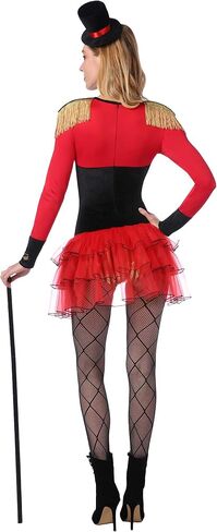 Spirit Halloween Adult Lady of the Ring Costume | Circus Cosplay | Easy Halloween Costume | Red and Black Bodysuit in Saudi Arabia