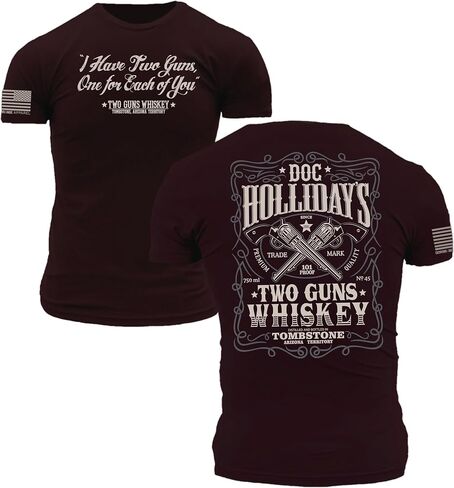 Tombstone Doc Holliday I Have Two Guns One for Each of You Whiskey Premium Athletic Fit T-Shirt in Kuwait