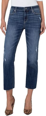 Liverpool Kennedy Crop Straight Eco Jeans w/Cut Hem 27" in Wateree in Saudi Arabia