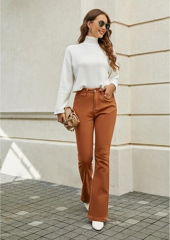 GRAPENT Bootcut Jeans for Women High Waist Stretchy Fleece Lined Pants Flare Jeans Denim Thermal Pants Winter Clothes in Saudi Arabia