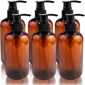 عبوة من 6 زجاجات فارغة ذات مضخة بلاستيكية بسعة 236 مل، خالية من البيسفينول أ، زجاجات غسول ذات مضخة قابلة لإعادة الملء مع قفل للسفر لغسل الجسم، شامبو، مطهر لليدين، لوشن in Kuwait