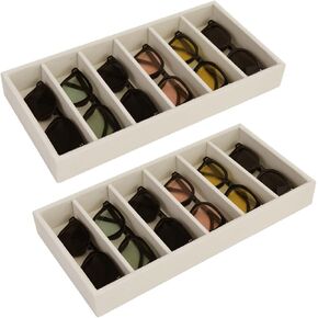 JETEHO 2 Pack Sunglasses Organizer Storage Velvet Jewelry Tray, Glasses Holder Organizer Glasses Organizer Sunglasses Tray Eyeglasses Sunglasses Display Velvet Tray for Jewelry Display Watch Tray in Kuwait