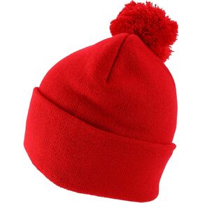 Trendy Apparel Shop XXL Oversized Solid Pom Pom Winter Stretch Knit Beanie Hat