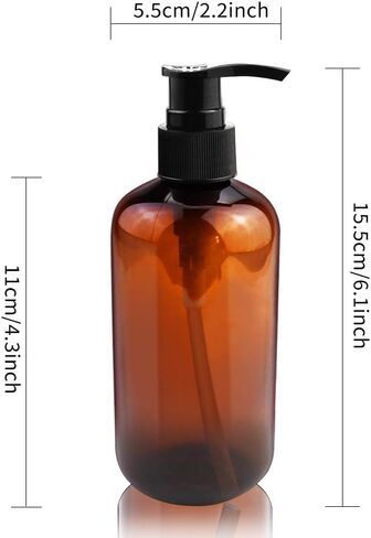عبوة من 6 زجاجات فارغة ذات مضخة بلاستيكية بسعة 236 مل، خالية من البيسفينول أ، زجاجات غسول ذات مضخة قابلة لإعادة الملء مع قفل للسفر لغسل الجسم، شامبو، مطهر لليدين، لوشن in Kuwait