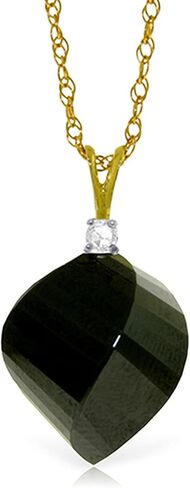 قلادة Galaxy Gold GG من الذهب الخالص عيار 14 قيراط مع الماس الطبيعي والإسبنيل الأسود الملتوي in Kuwait