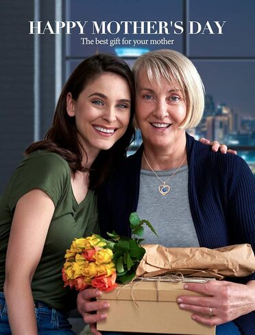 قلادة جوهرة الميلاد للنساء، قلادة من الفضة الإسترليني على شكل قلب مع سلسلة 17.7 بوصة + 2 بوصة، أنا أحبك قلادات دانتي هدايا عيد ميلاد للزوجة والصديقة in Kuwait