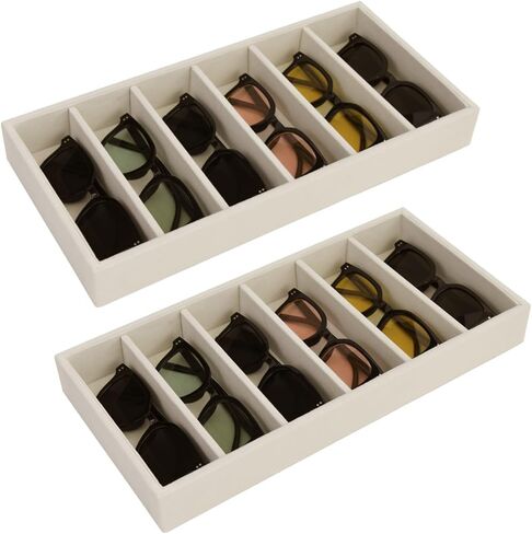 JETEHO 2 Pack Sunglasses Organizer Storage Velvet Jewelry Tray, Glasses Holder Organizer Glasses Organizer Sunglasses Tray Eyeglasses Sunglasses Display Velvet Tray for Jewelry Display Watch Tray in Kuwait