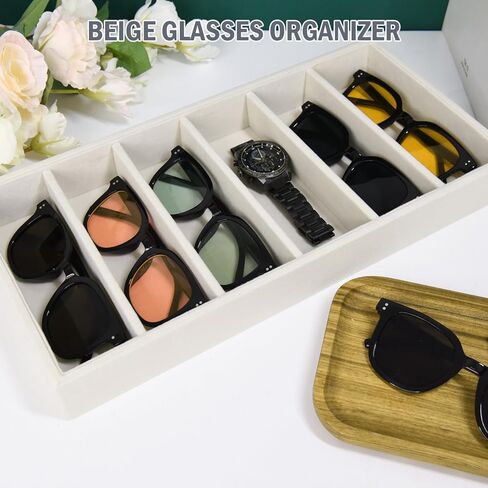 JETEHO 2 Pack Sunglasses Organizer Storage Velvet Jewelry Tray, Glasses Holder Organizer Glasses Organizer Sunglasses Tray Eyeglasses Sunglasses Display Velvet Tray for Jewelry Display Watch Tray in Kuwait
