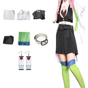 Volrath Anime cosplay costume Kamado Tanjirou cosplay outfit Black robe with Bamboo japanese kimono for Womens Girls